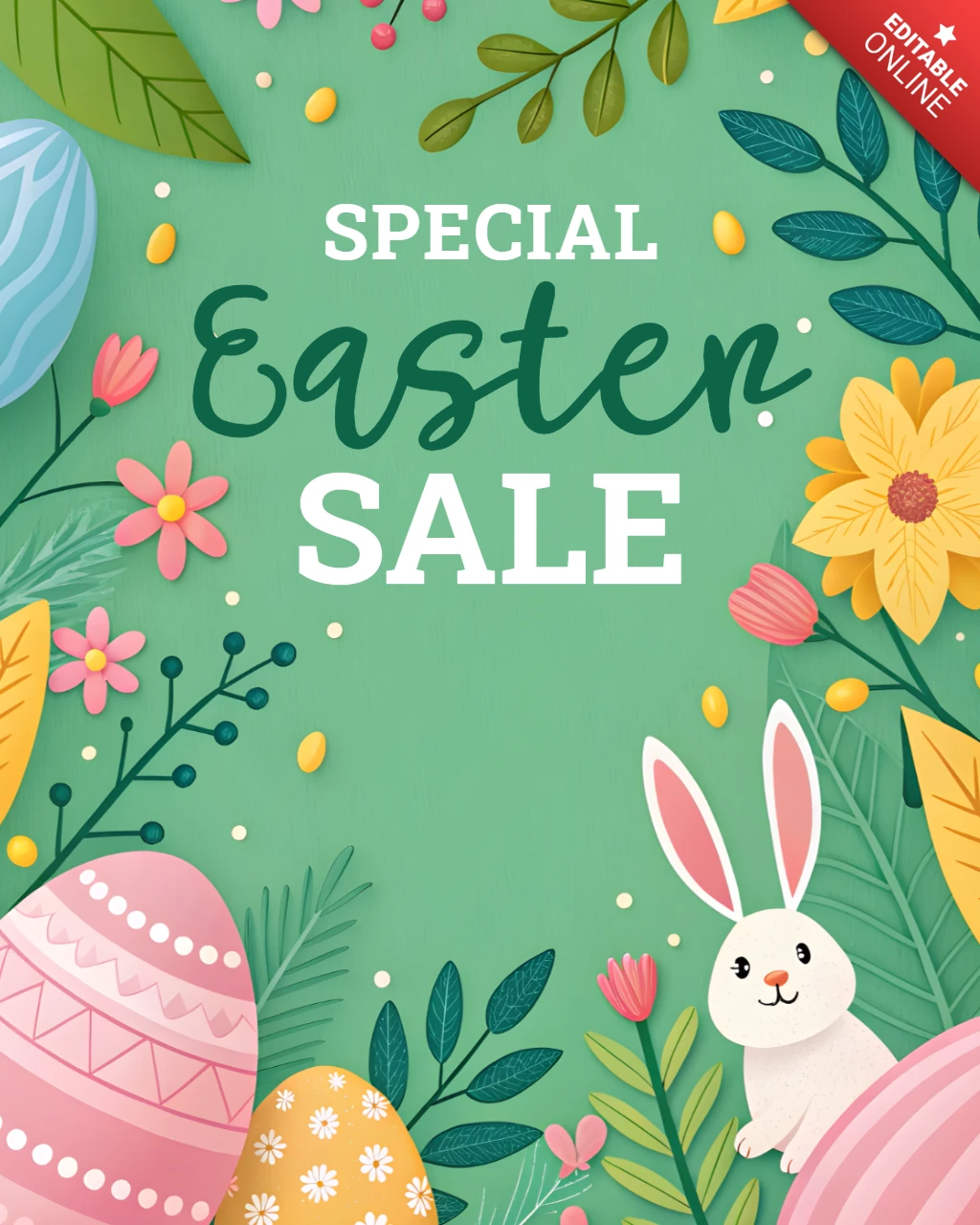 Modèle de conception de vente de Pâques colorée pour les promotions de printemps