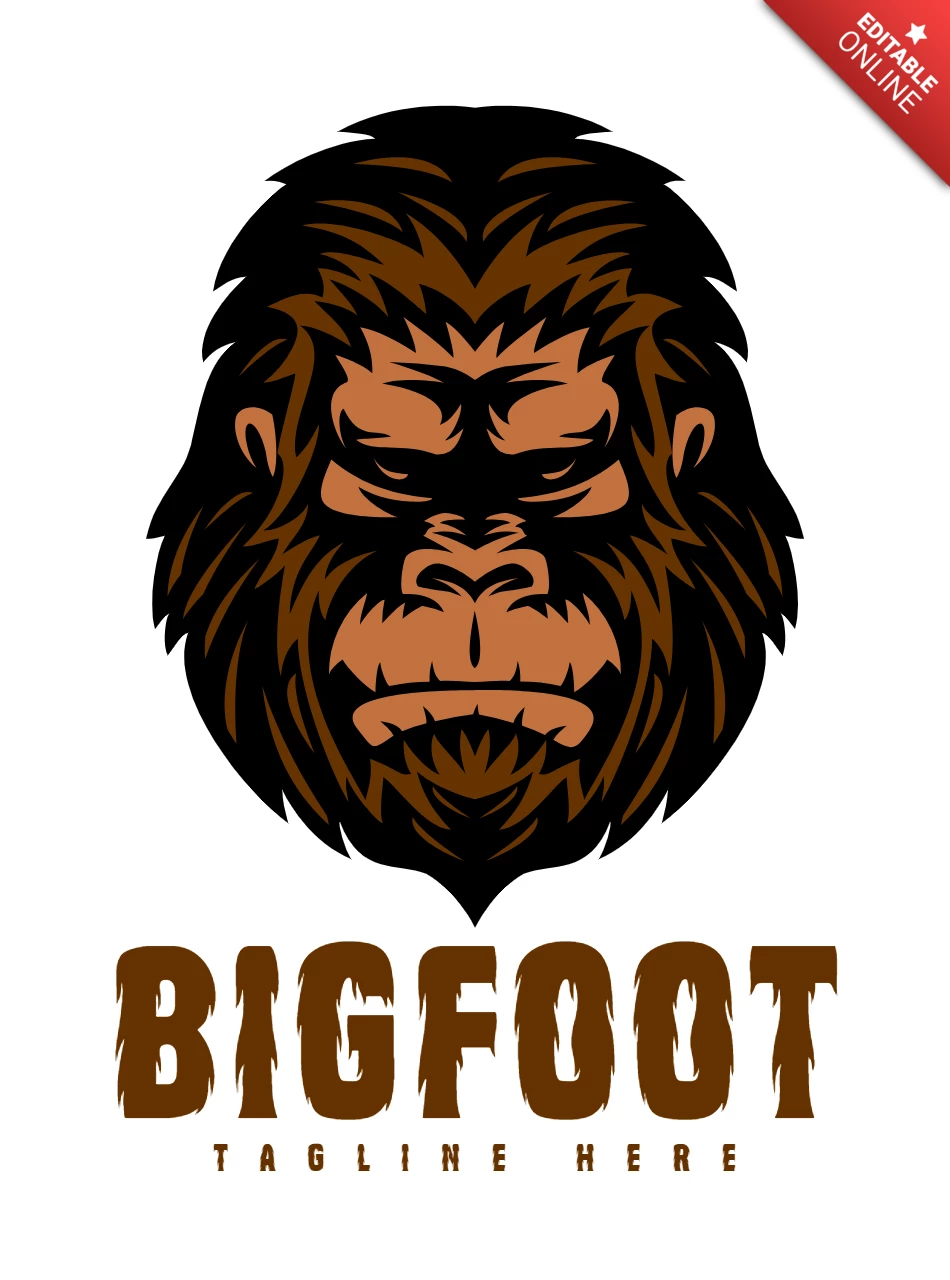 Bigfoot Head Logo Design Template