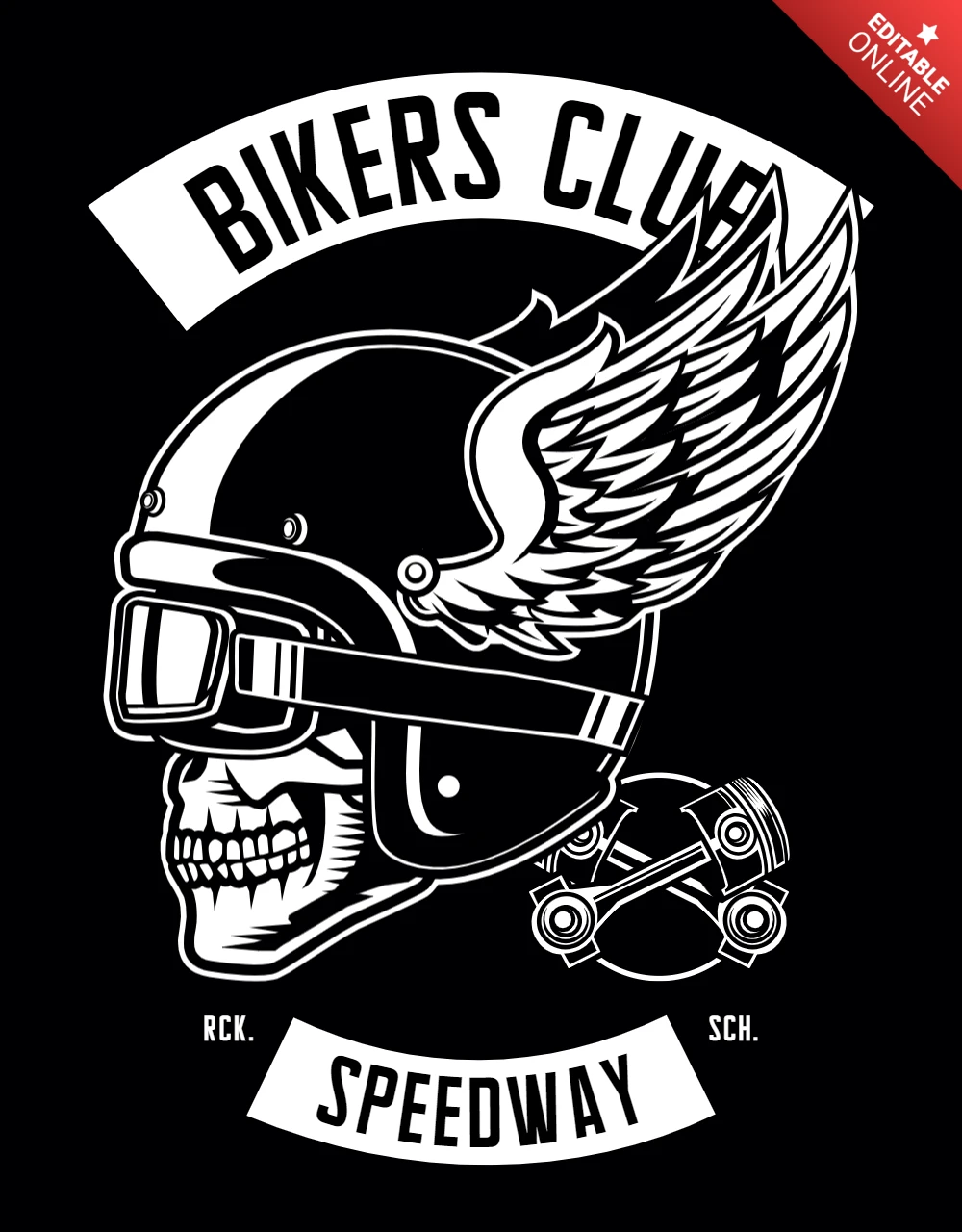 Plantilla de diseño de camiseta de speedway del club de motociclistas