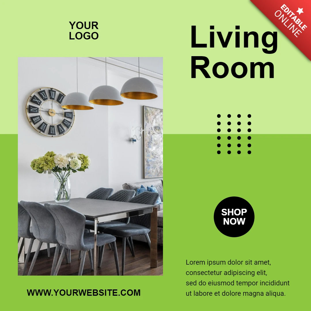 Two-Tone Flat Green Instagram Post Design Template