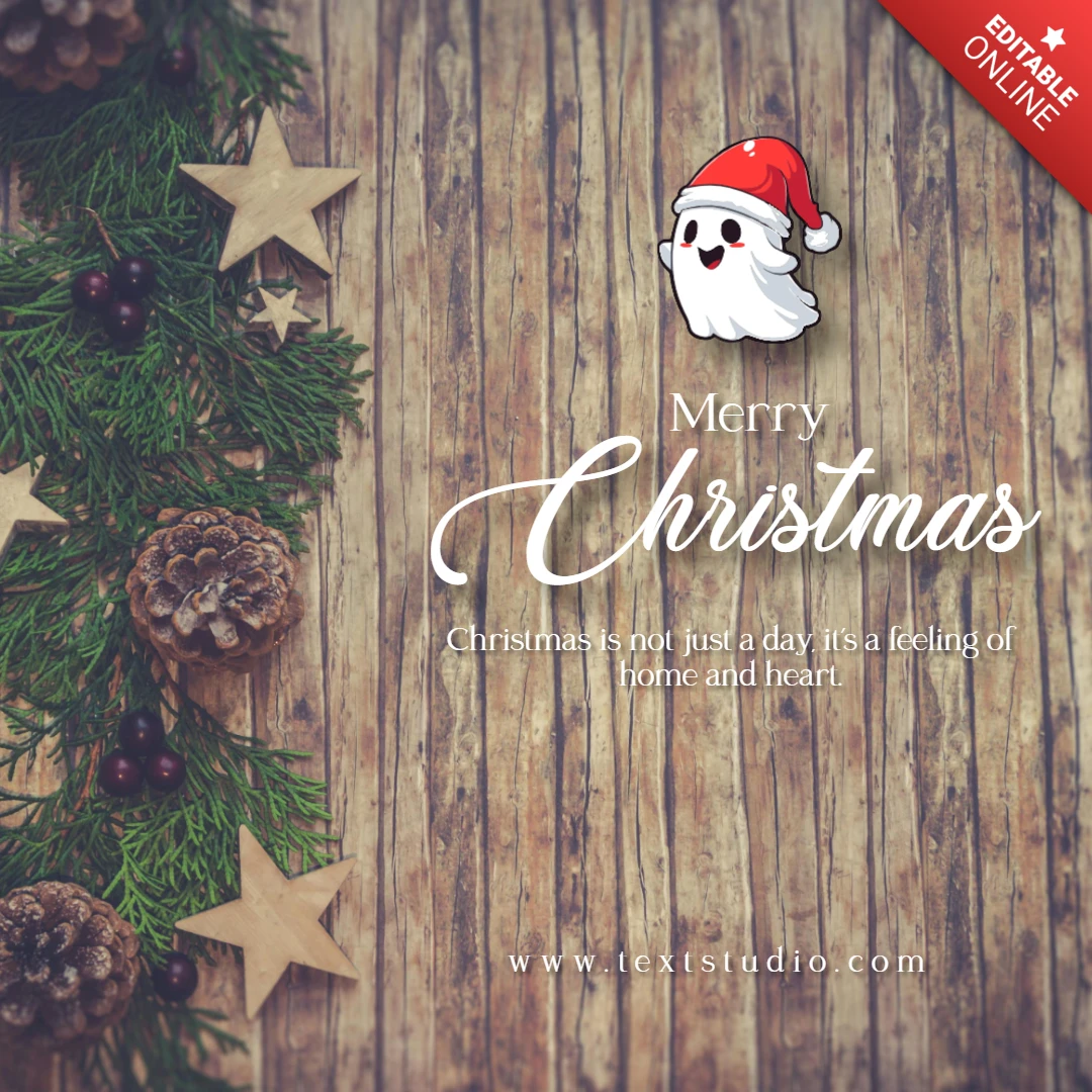 Design de postagem para instagram de saudação de Natal em branco e verde