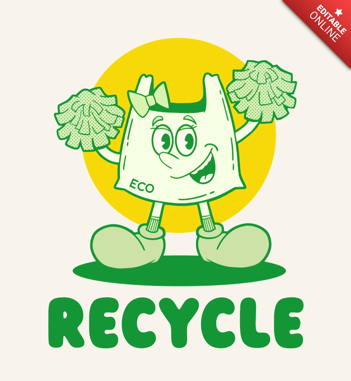 ECO Cheer Recycle for a Greener Tomorrow T-Shirt Design Template