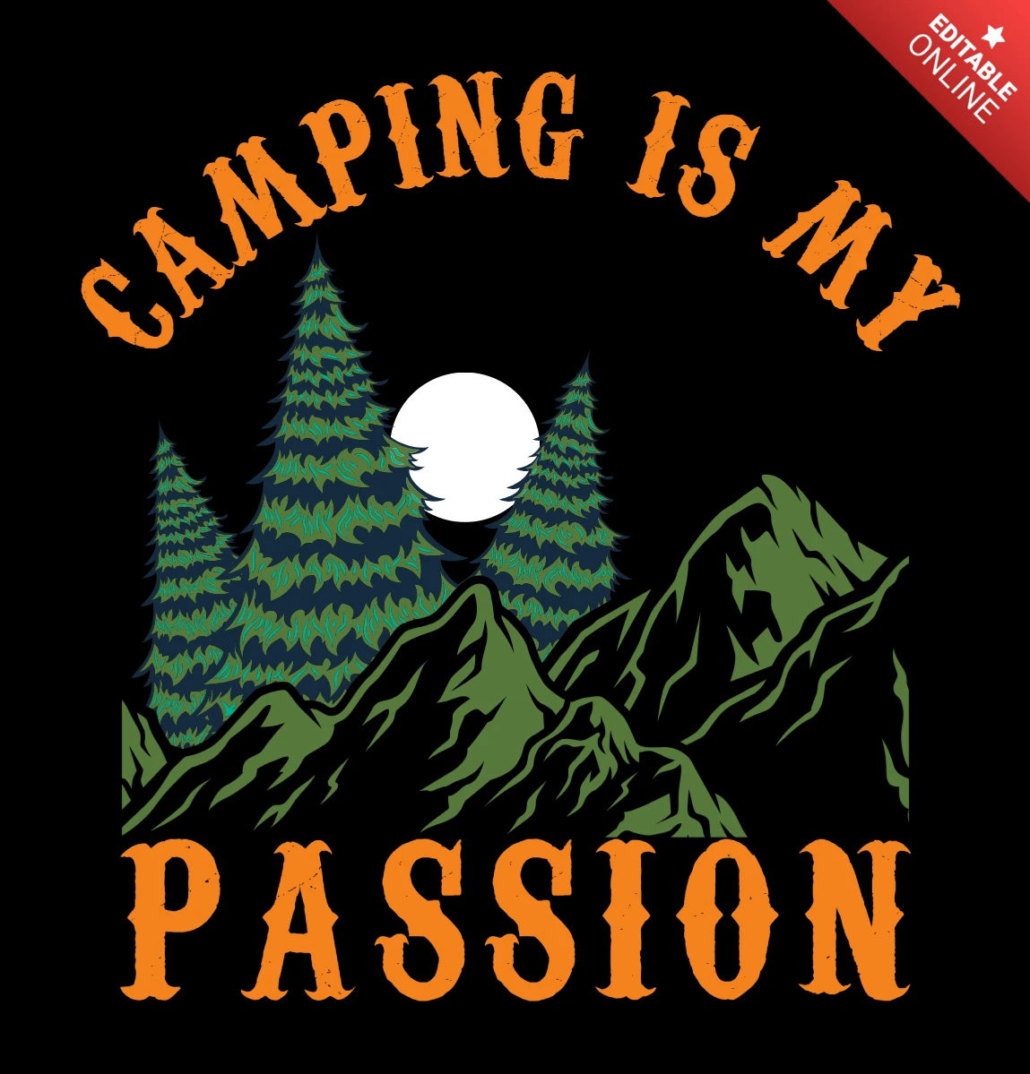 Le camping est ma passion - modèle de t-shirt