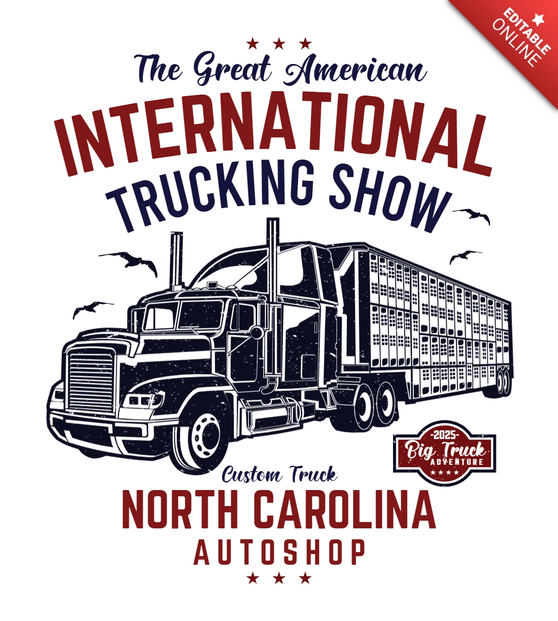 International Trucking Show T-Shirt Design Template