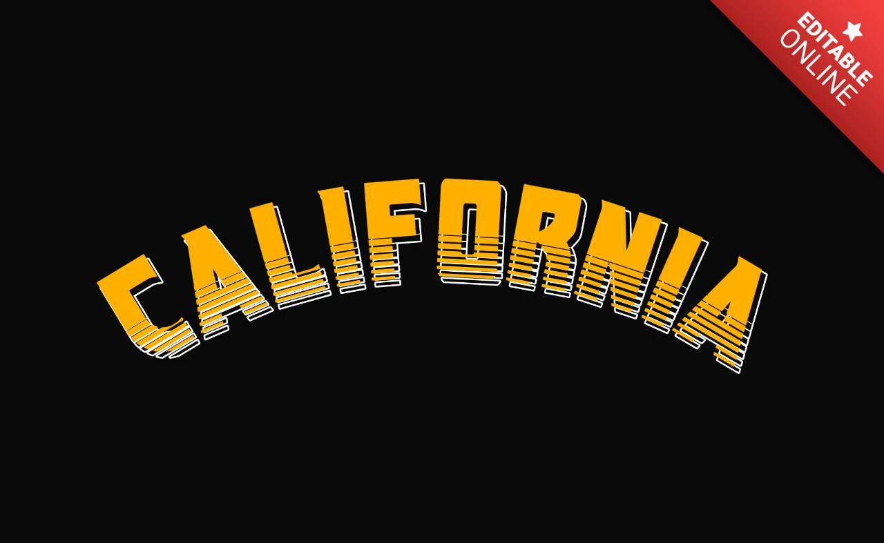 Modèle de t-shirt avec typographie urbaine californienne