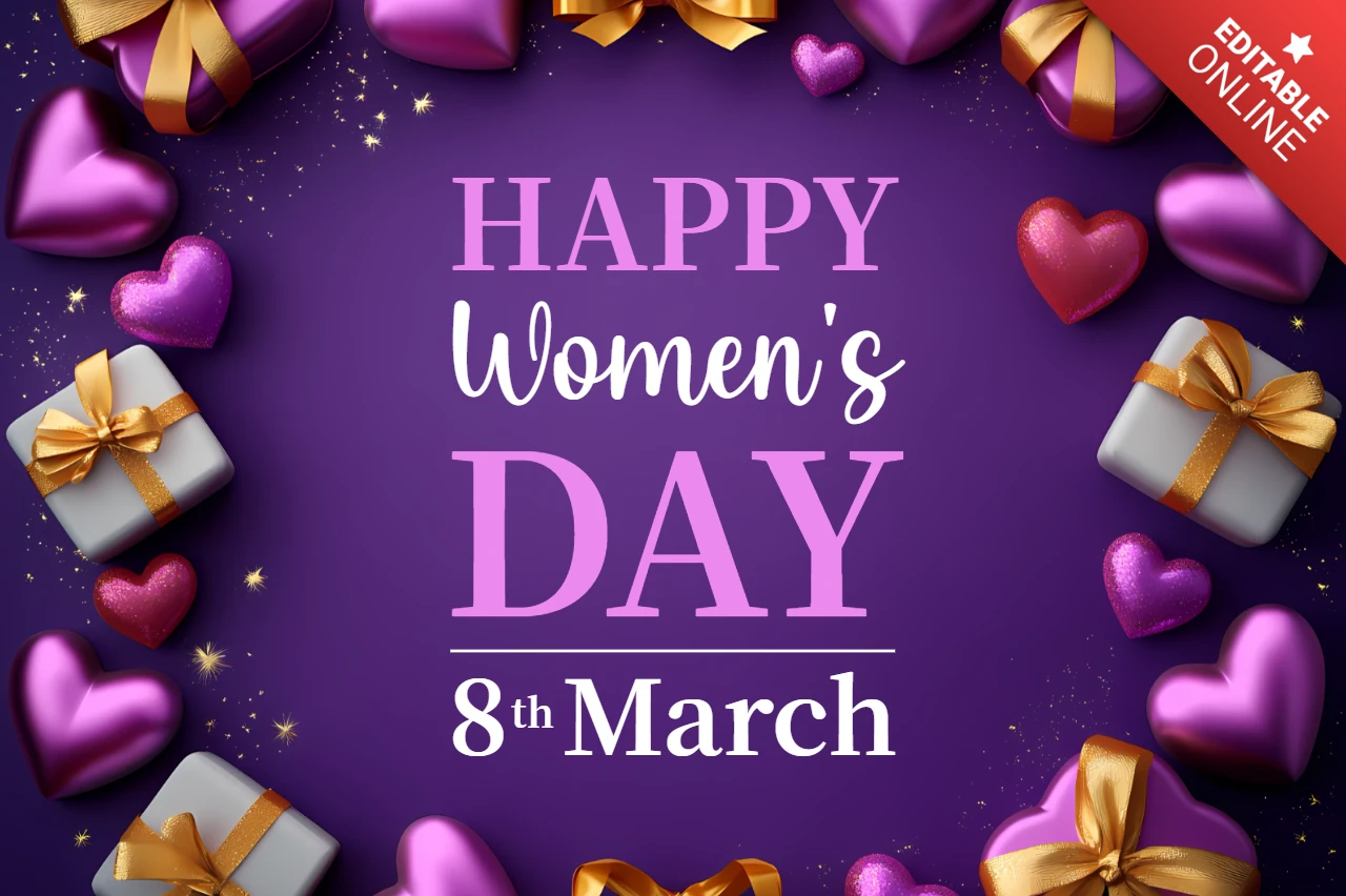 Happy Women's Day Celebration Template Design for 8th March