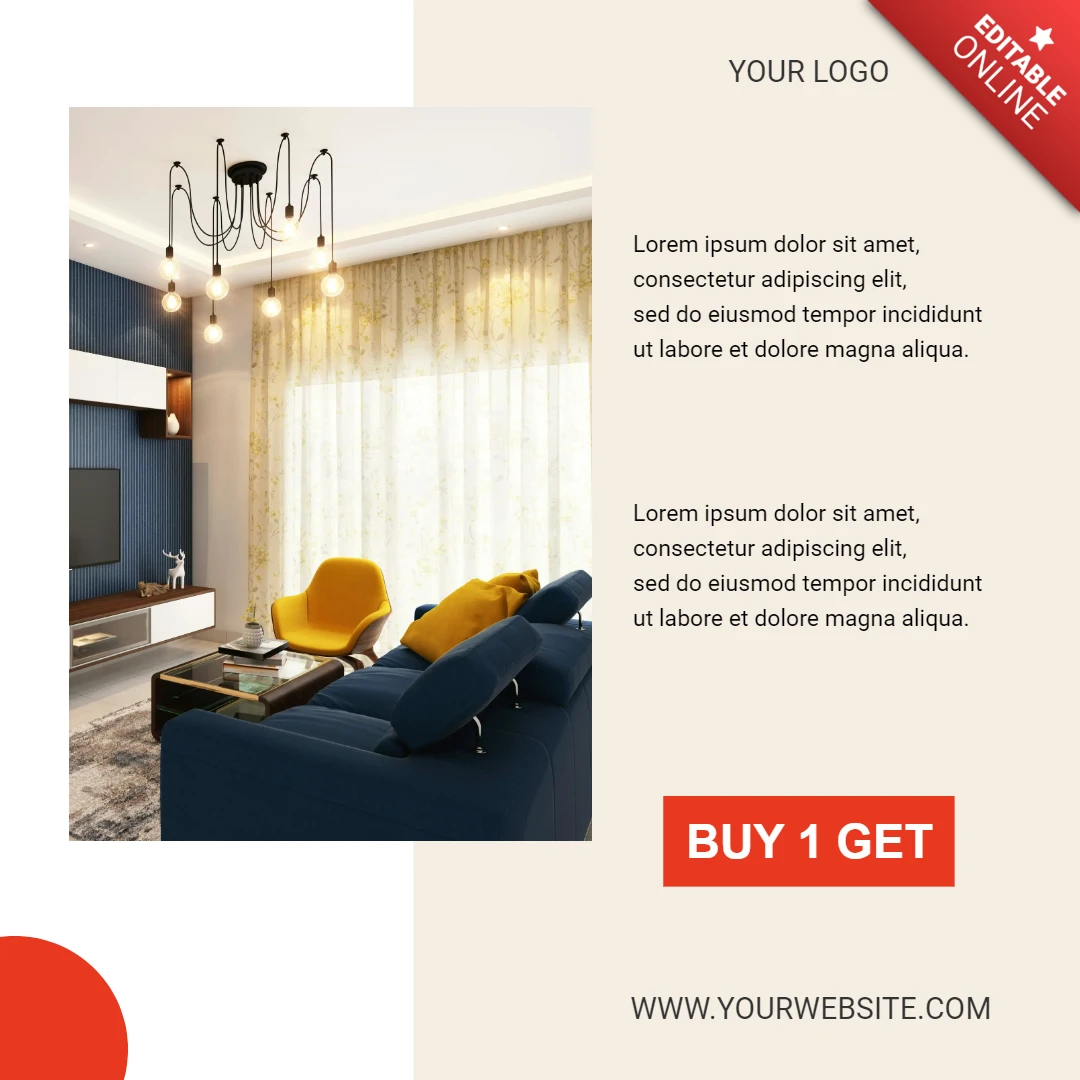 Bright Minimalist Advertisement Social Media Post Design Template