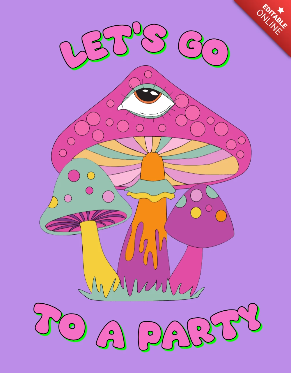 Champignons trippants style hippie