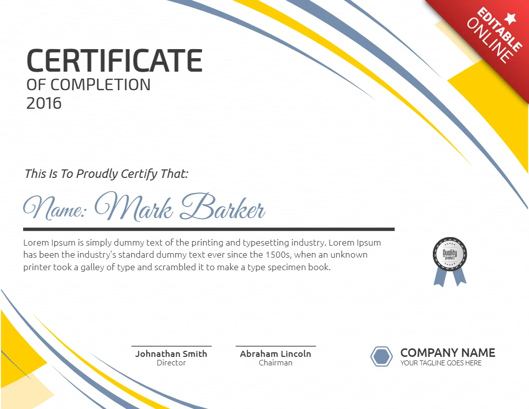 Abstracte corporate award certificaat post ontwerpsjabloon