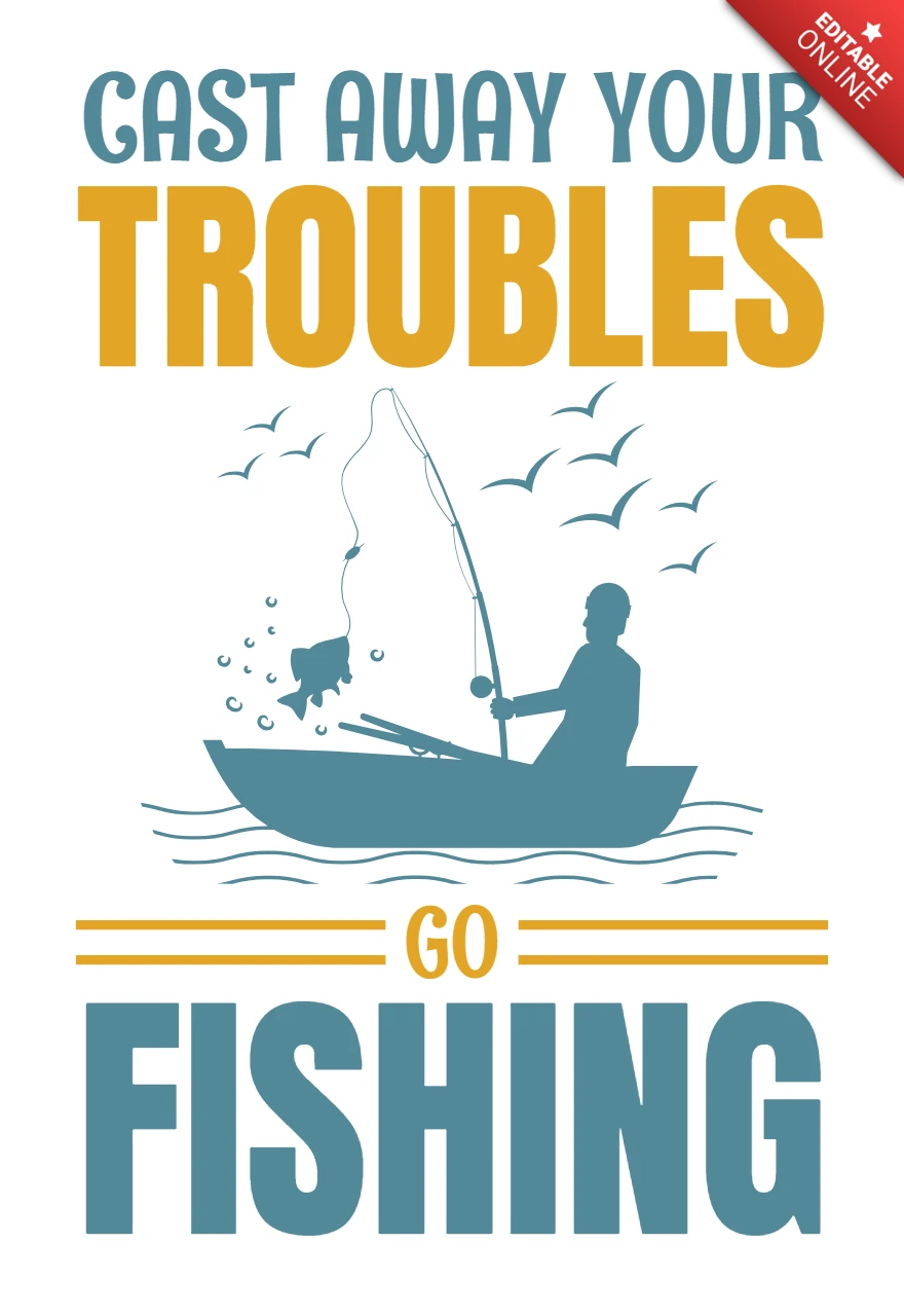 Vintage Fishing Adventure Design Template for Relaxation and Inspiration