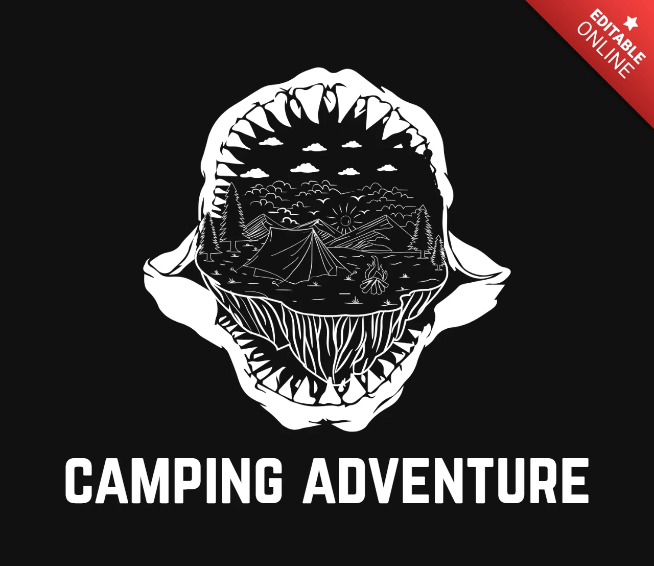 Camping Adventure Hiking T-Shirt Design Template