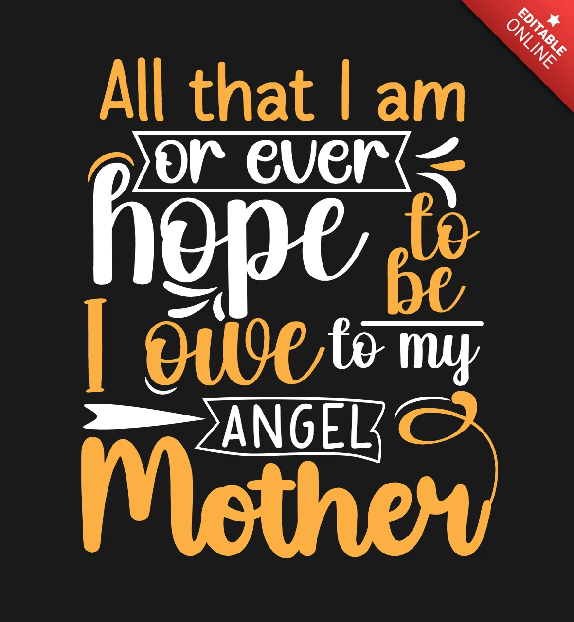 Mothers Day Quote Typography T-Shirt Design Template