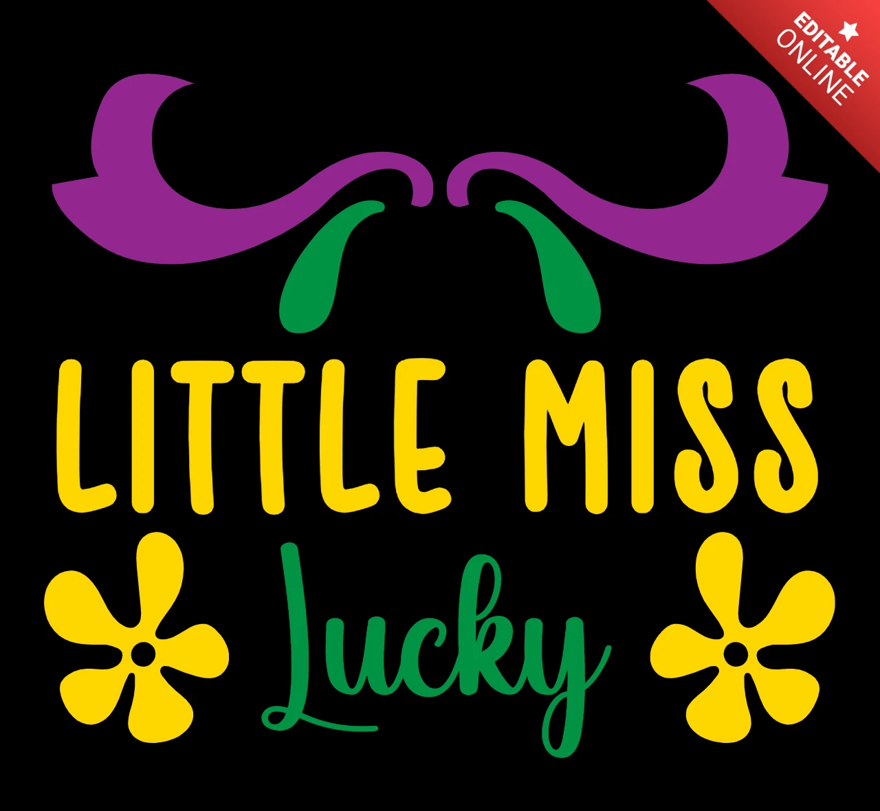 Little Miss Lucky Fun Typography Design Template