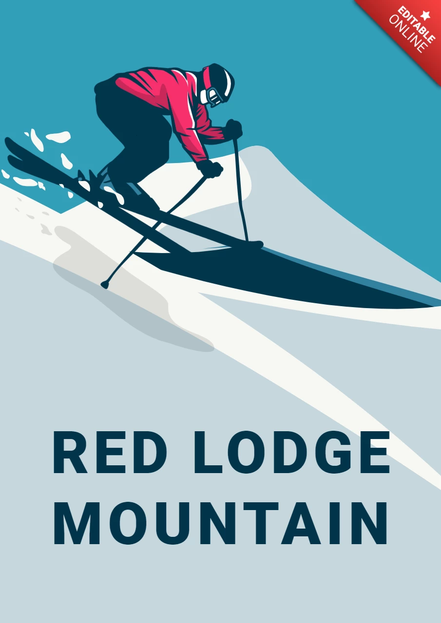 Red lodge berg poster ontwerpsjabloon