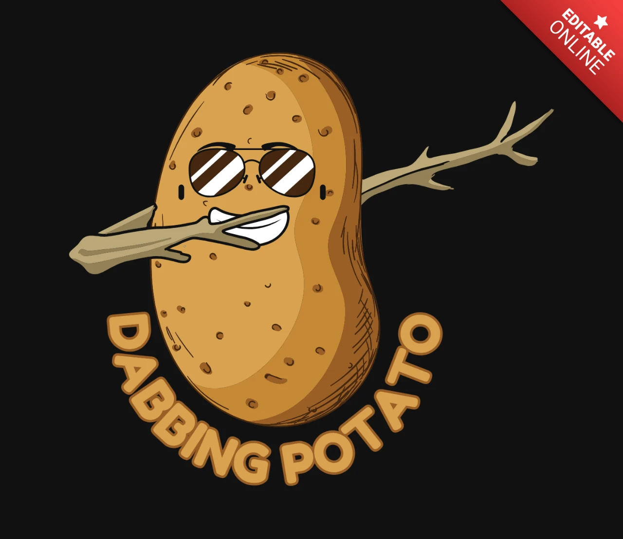 Dabbing Potato Funny Vegan T-Shirt Design