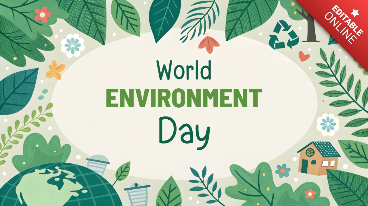 Childish Nature-Inspired Design Template for World Environment Day