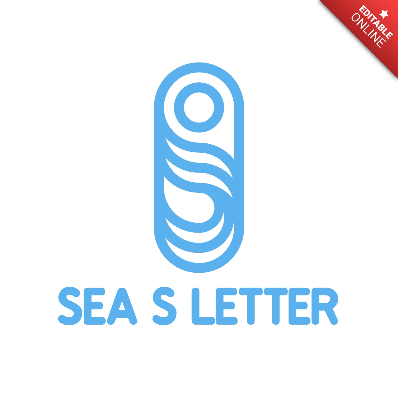 Sea S Letter Logo Design Template