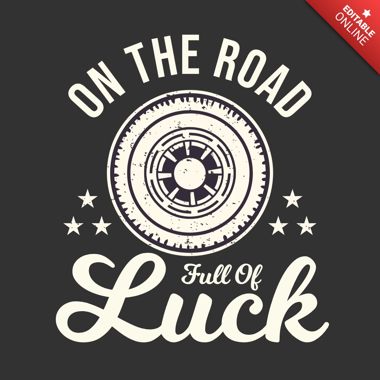 Wheel On The Road T-shirt Design Template