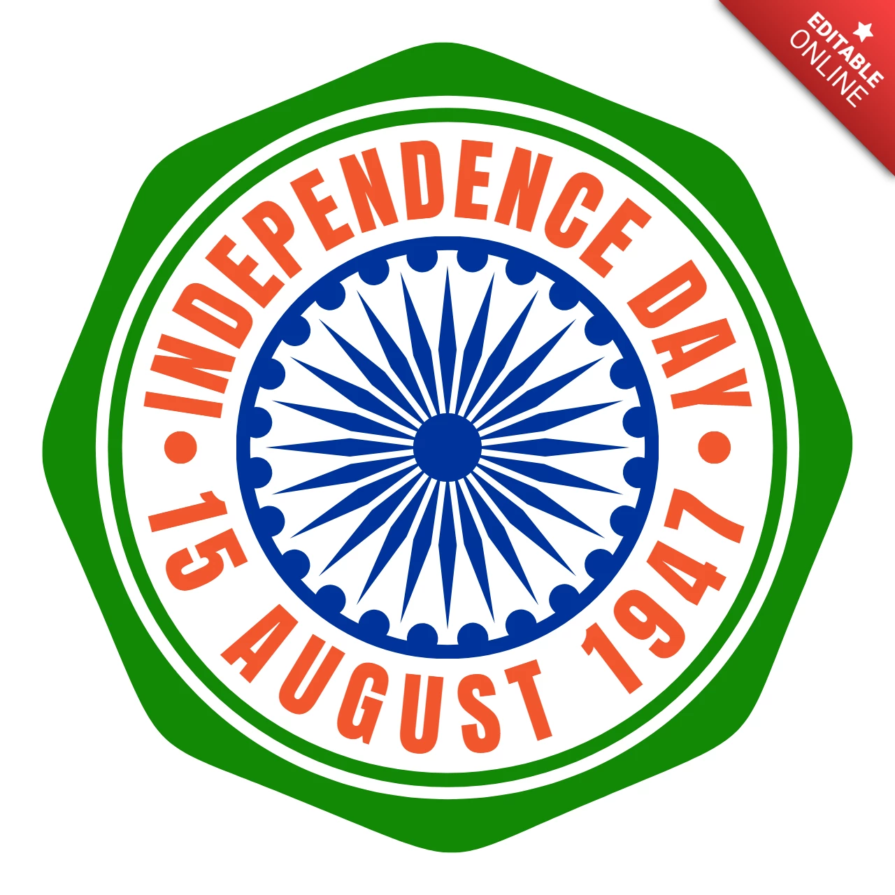 India Independence Day Stamps Design Template