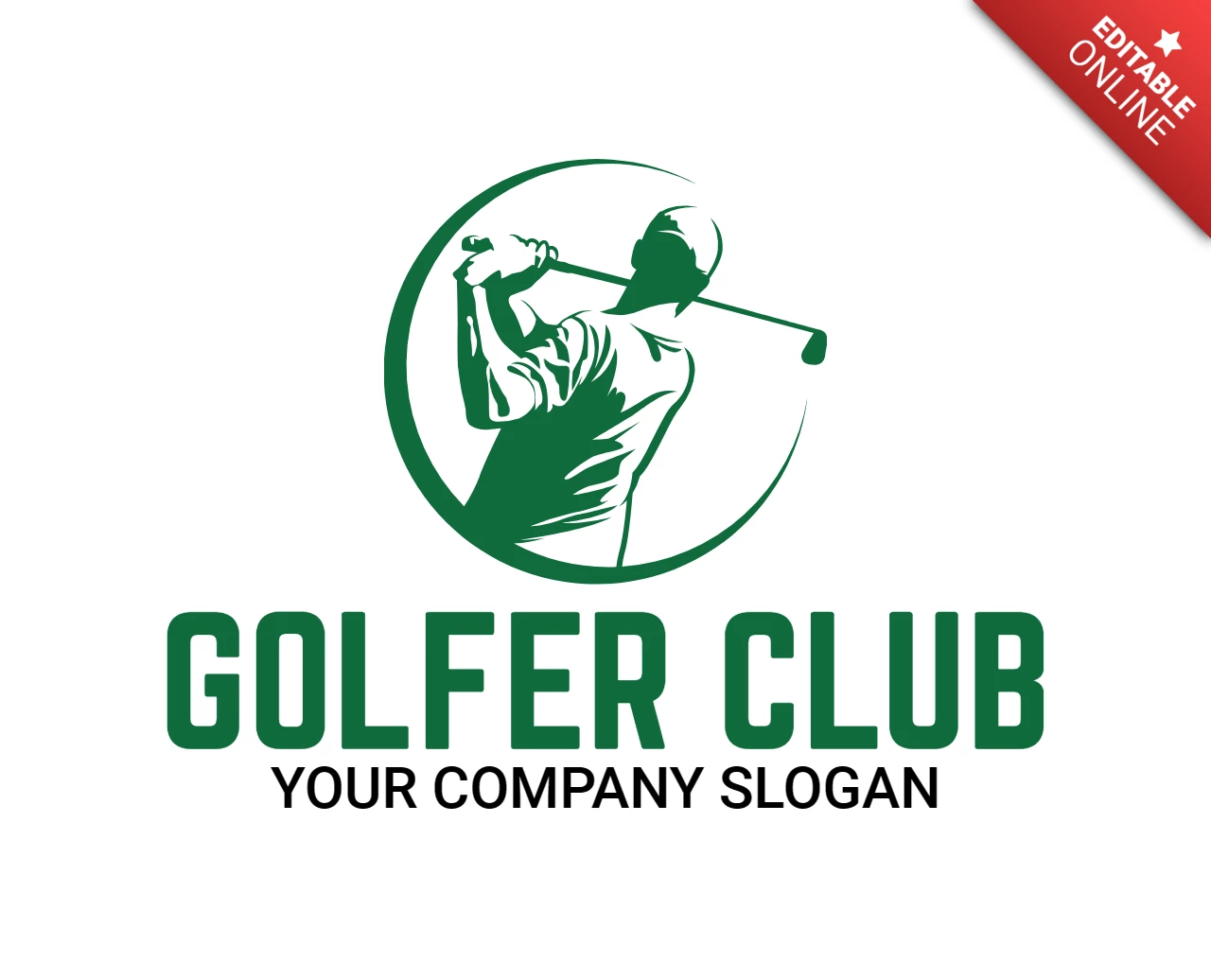 Golfer Club Tournament Sports Logo Design Template