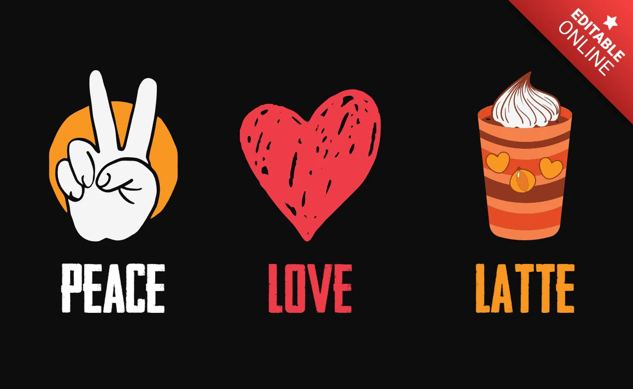 Modello di maglietta Peace love pumpkin spice