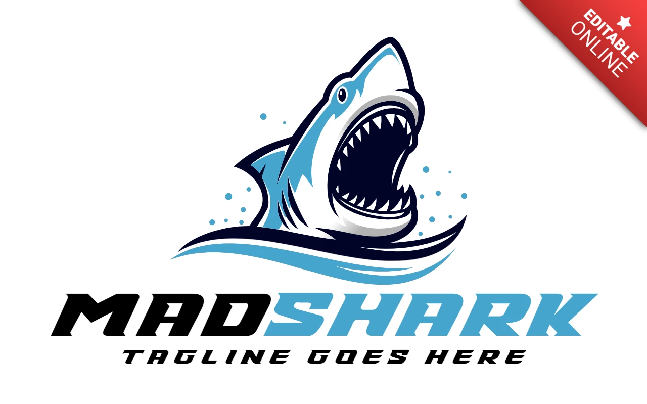 Modèle de logo pour le requin fou