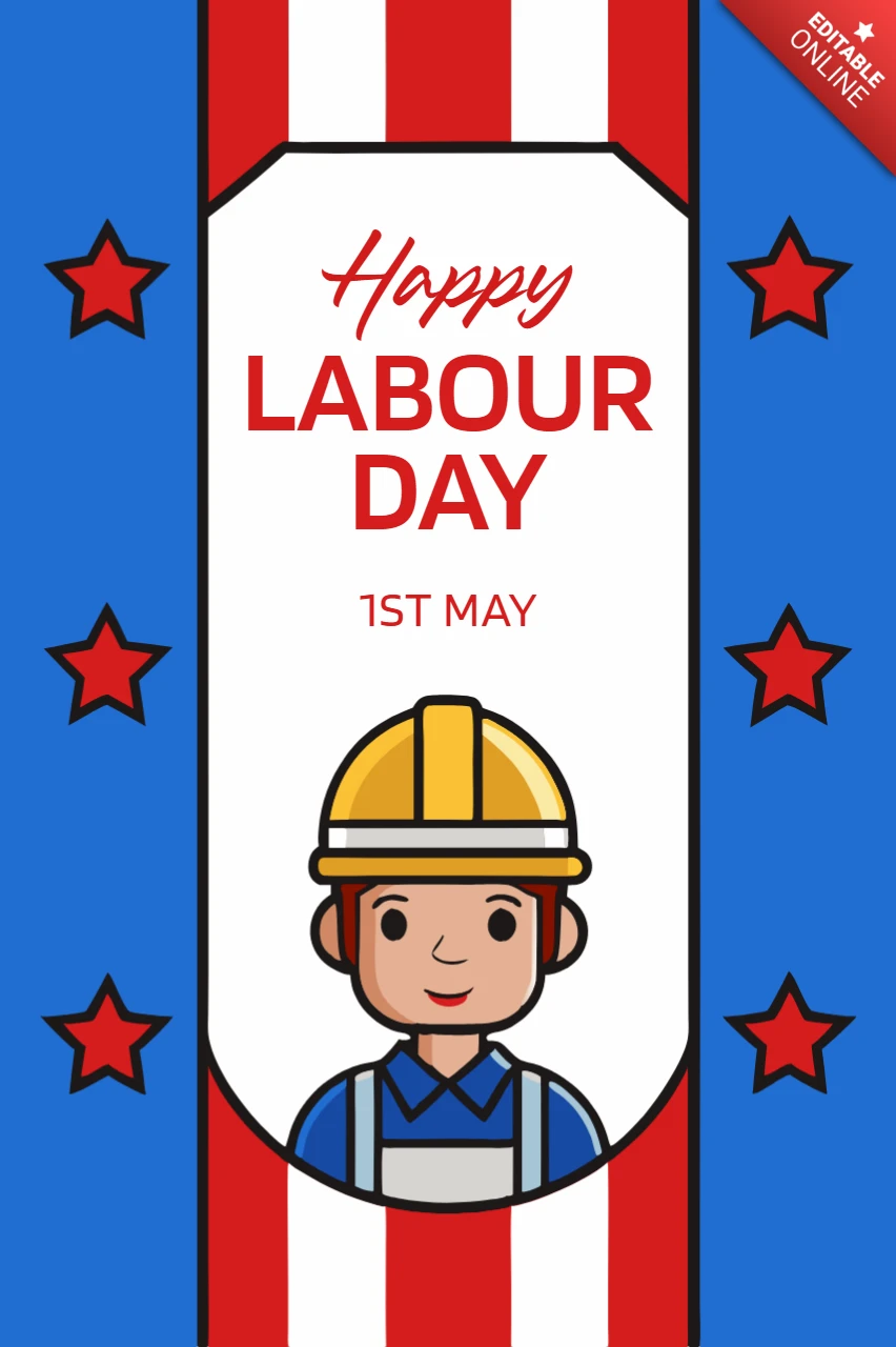 Modelo de design de feliz dia do trabalho - estilo de desenho animado colorido para comemorar os trabalhadores