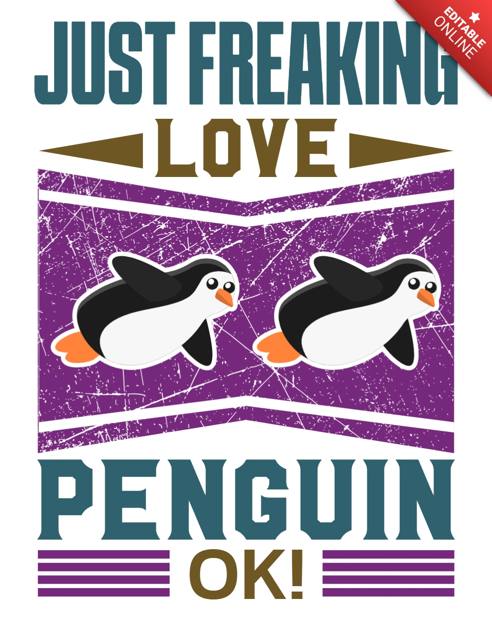 Whimsical Penguin Love Design Template for Fun and Creative Projects