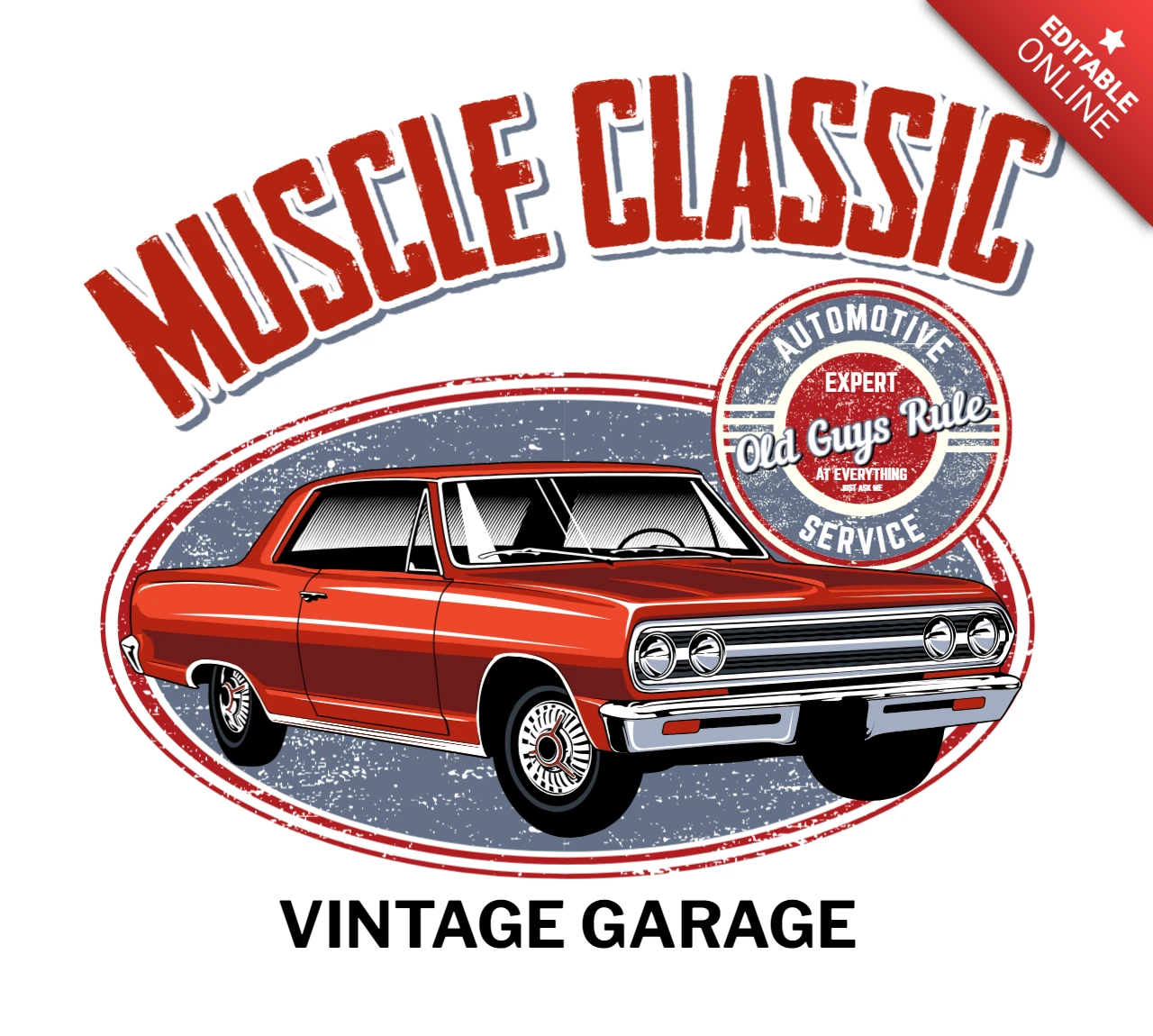 Tshirt de voiture classique musclée