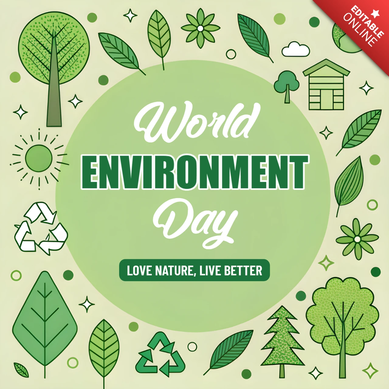 Weltumwelttag Designvorlage für nachhaltiges Bewusstsein und Recycling