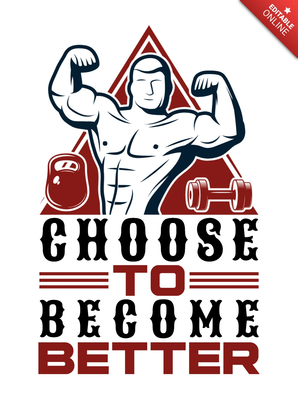 Vintage fitness motiverend ontwerpsjabloon: kies om beter te worden