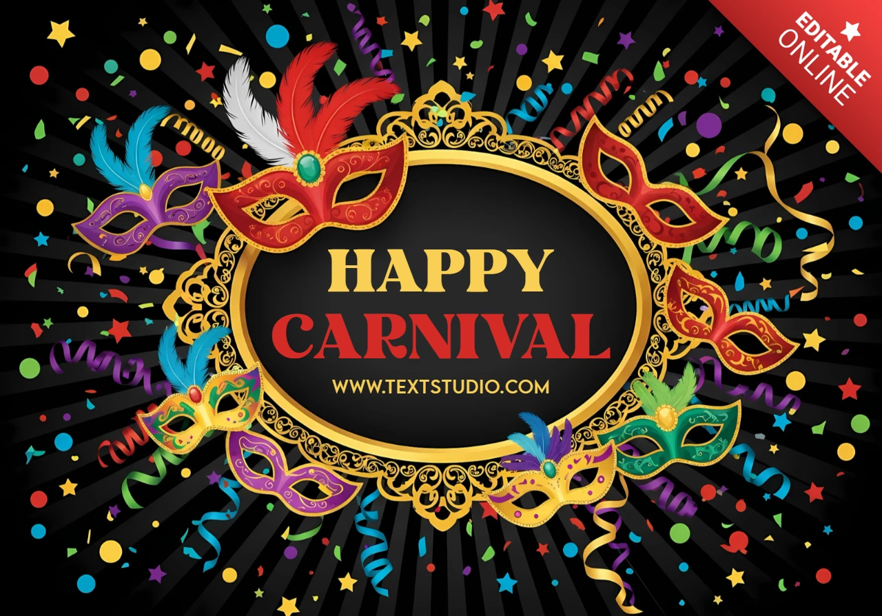 Colorful Carnival Mask Design Template for Festive Posters