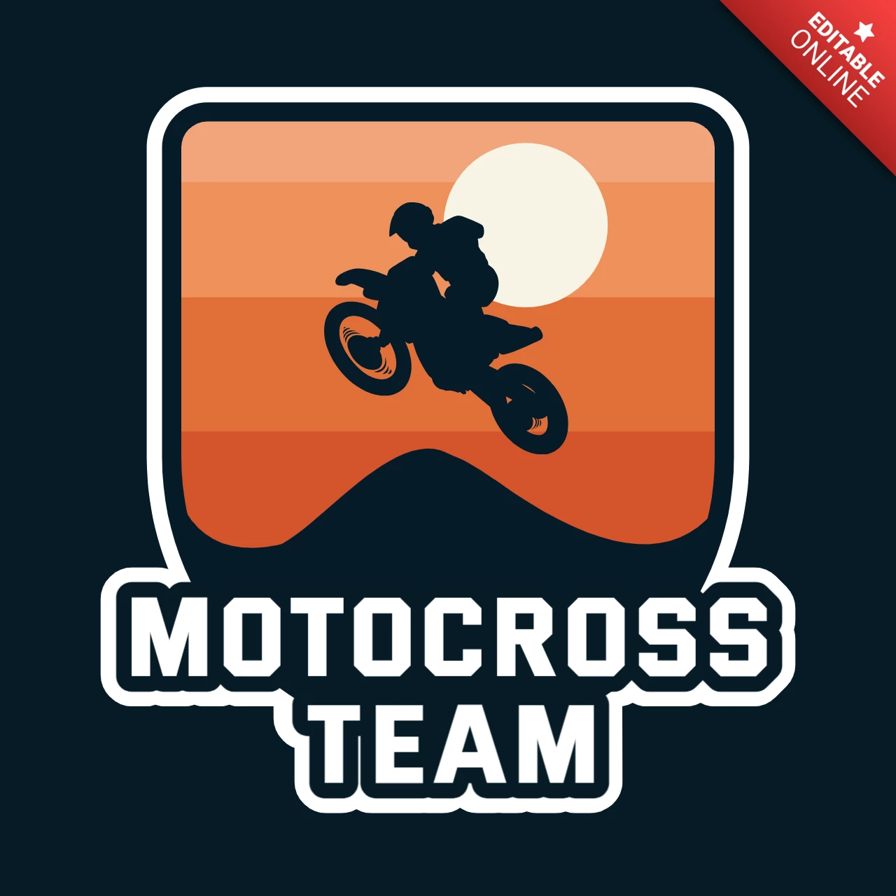 Motocross Team Logo Design Template