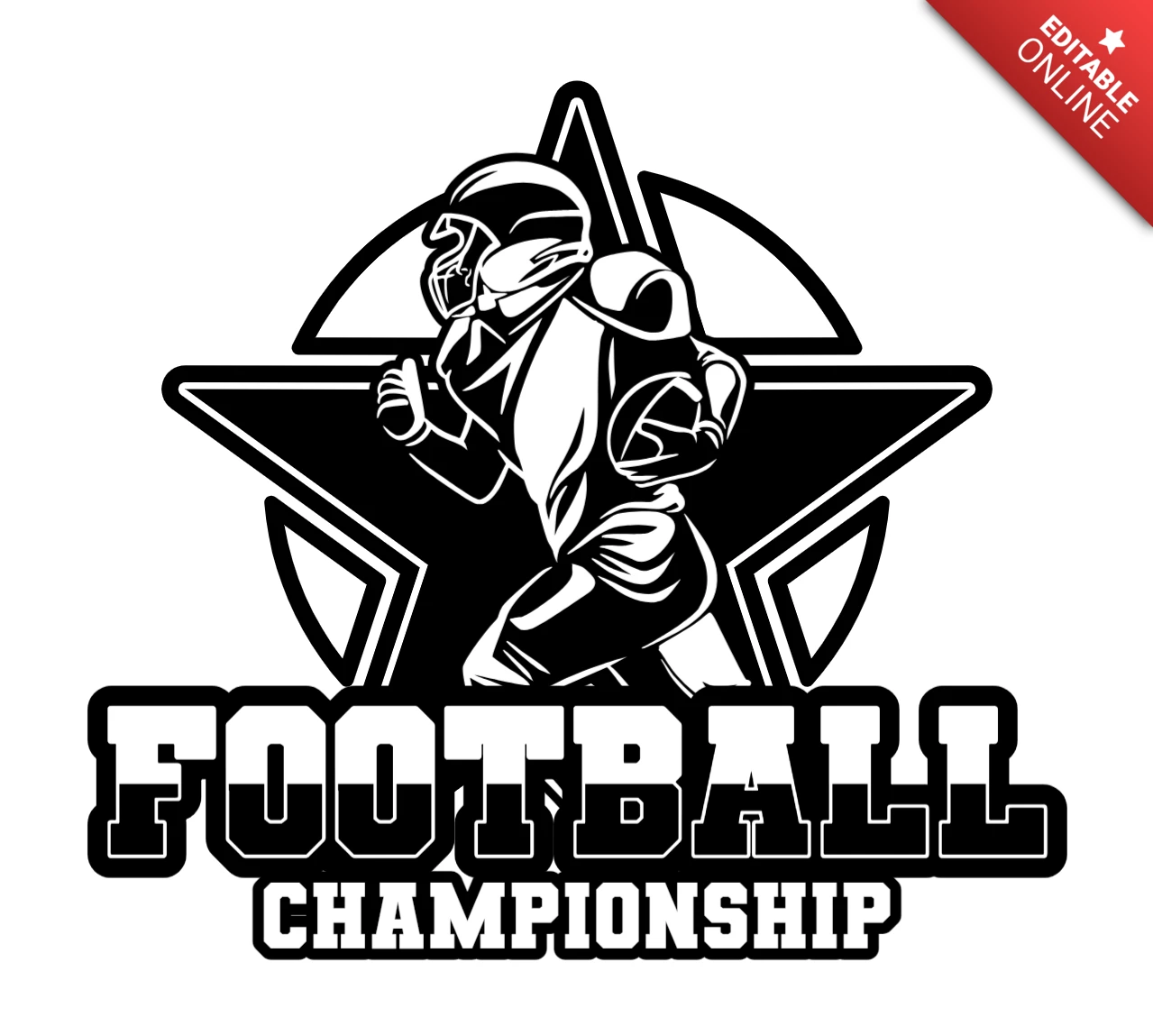 Modelo de design do logotipo do emblema do campeonato de futebol americano