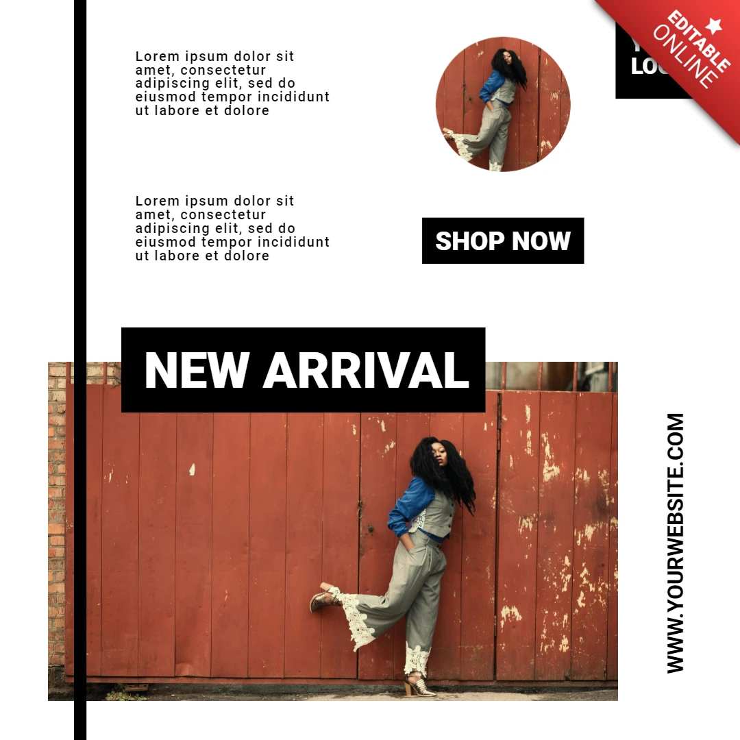 Nuovo arrivo moda minimalista instagram post design template