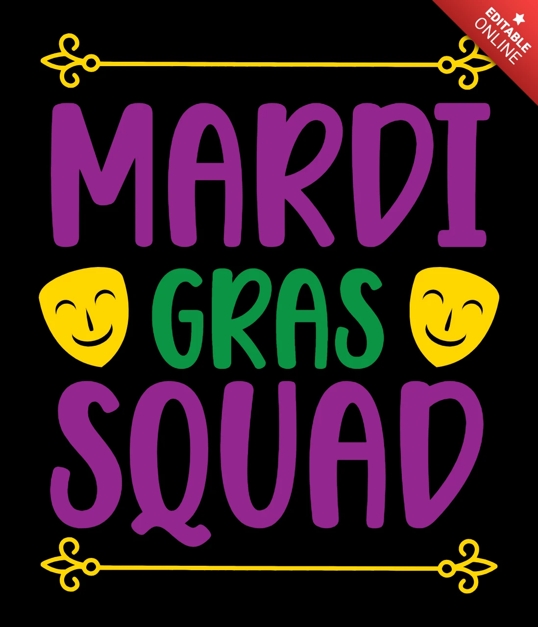 Mardi Gras Squad Fun Design Template for Festive Celebrations