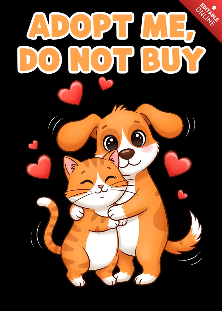Adoptez, ne magasinez pas, modèle de design de cartoon pour t-shirt d'adoption d'animaux.