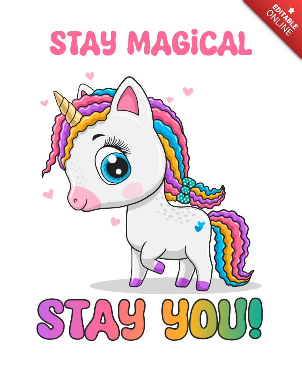 Modello di design di unicorno magico per bambini