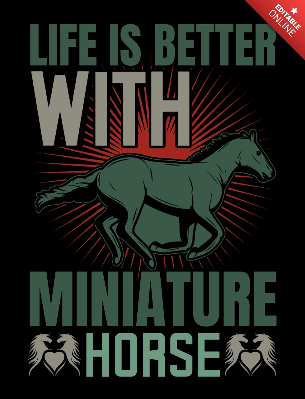 A vida é melhor com mini cavalos design de camiseta de corridas de cavalos