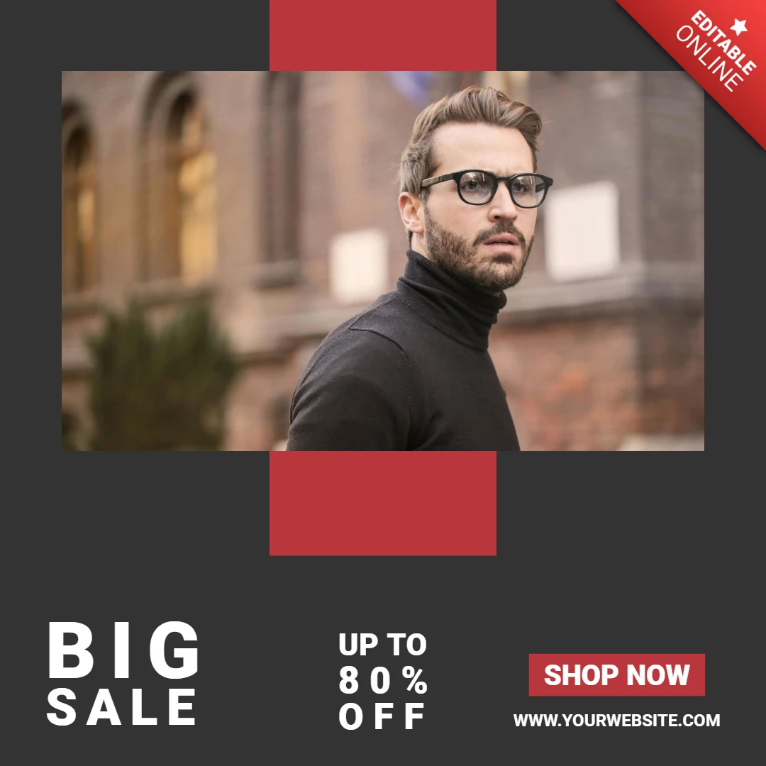 Red And Grey Promotional Instagram Post Design Template
