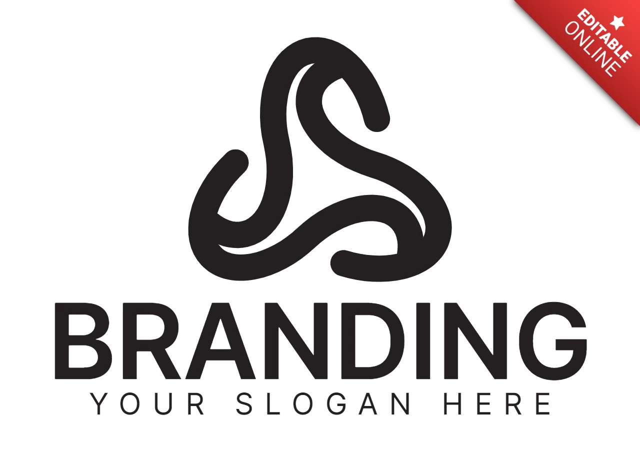 Modern Abstract Triangle Shape Logo Design Template Black