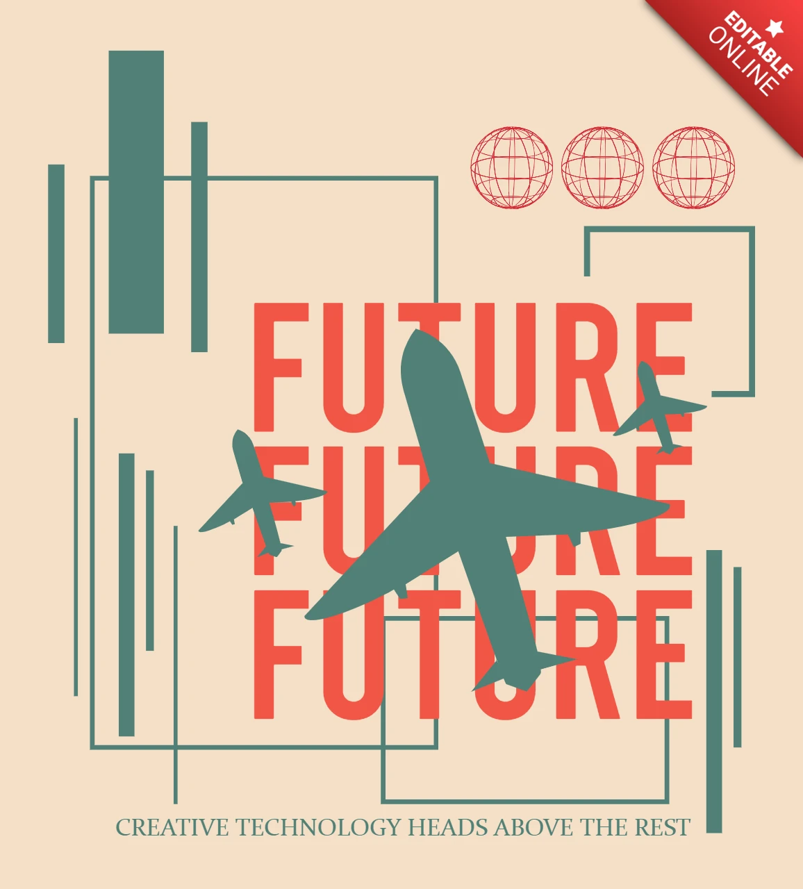 Futuristisches Luftfahrt-Designvorlage für Werbeflyer