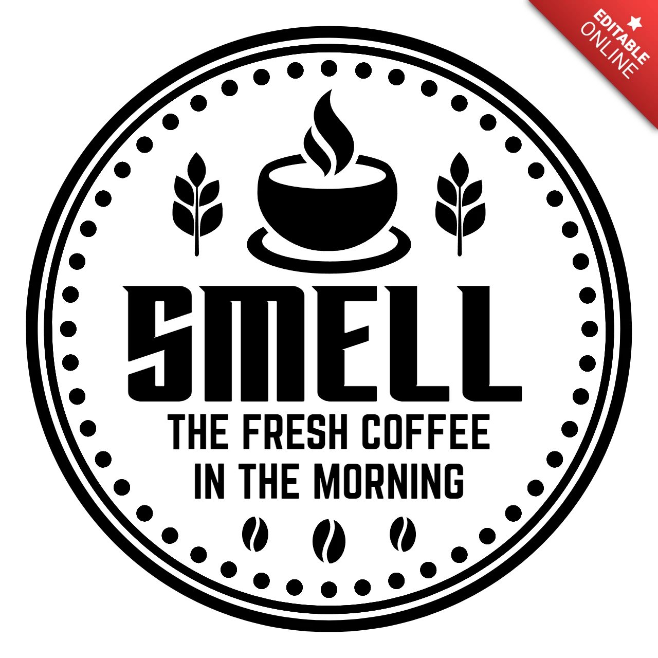 Modèle de logo pour le café frais