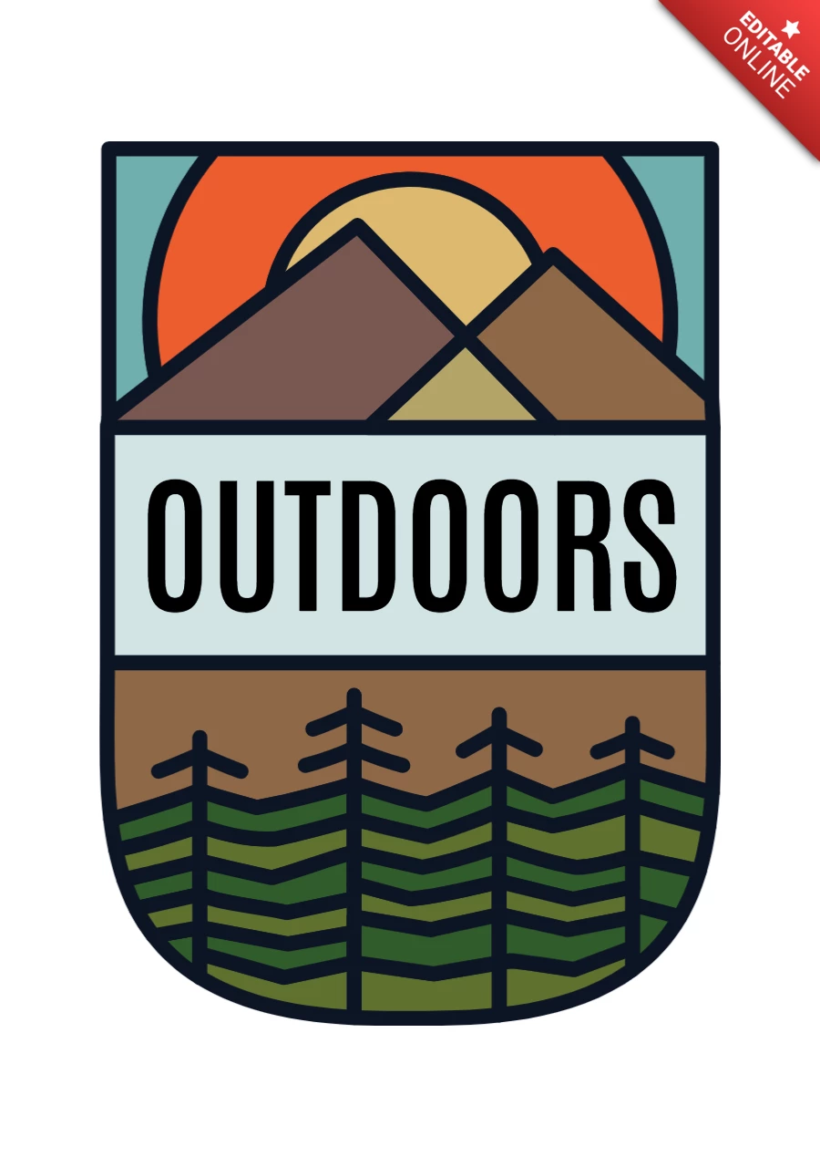 Outdoors berg badge sjabloon ontwerp