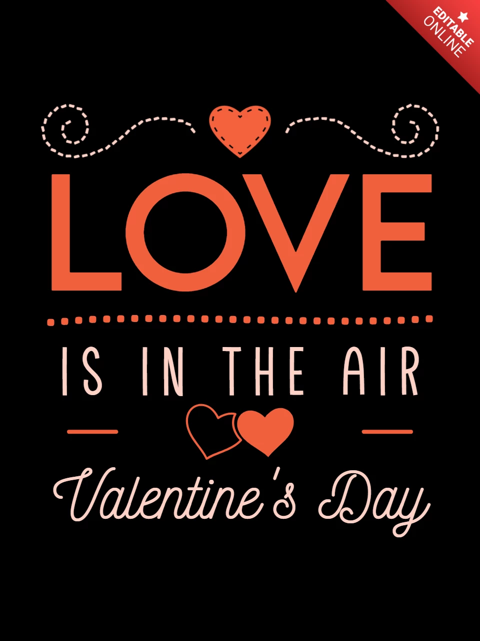 Love Is In The Air Valentines Day T-shirt Template Design