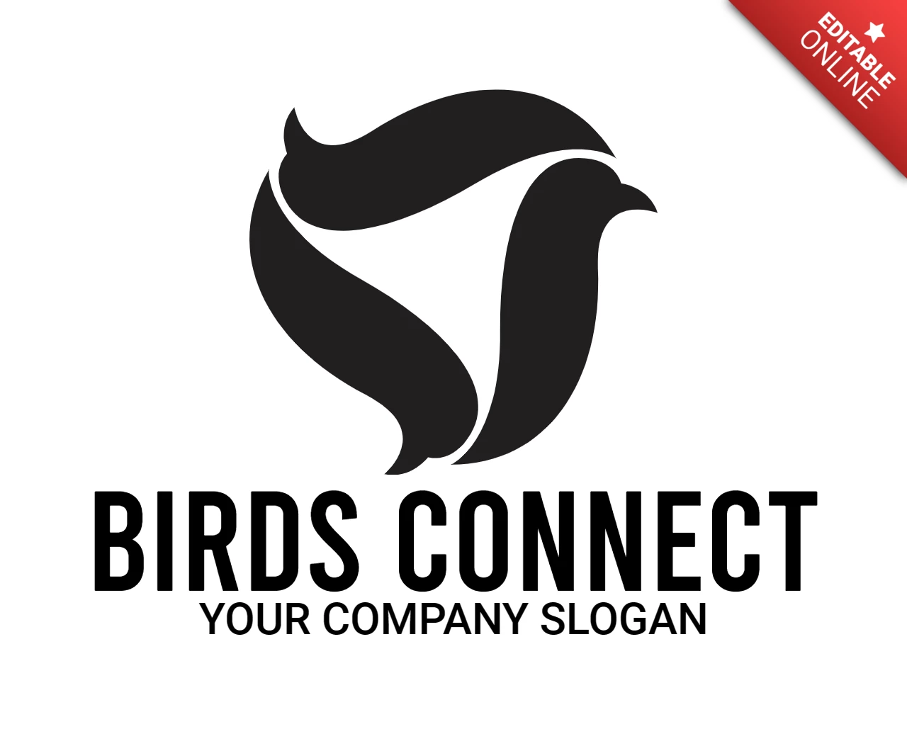 Modèle de conception de logo de connexion d'oiseaux