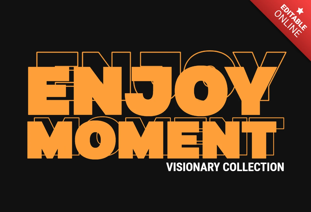 ENJOY MOMENT Visionary Collection Bold Typography Streetwear T-Shirt Design Template