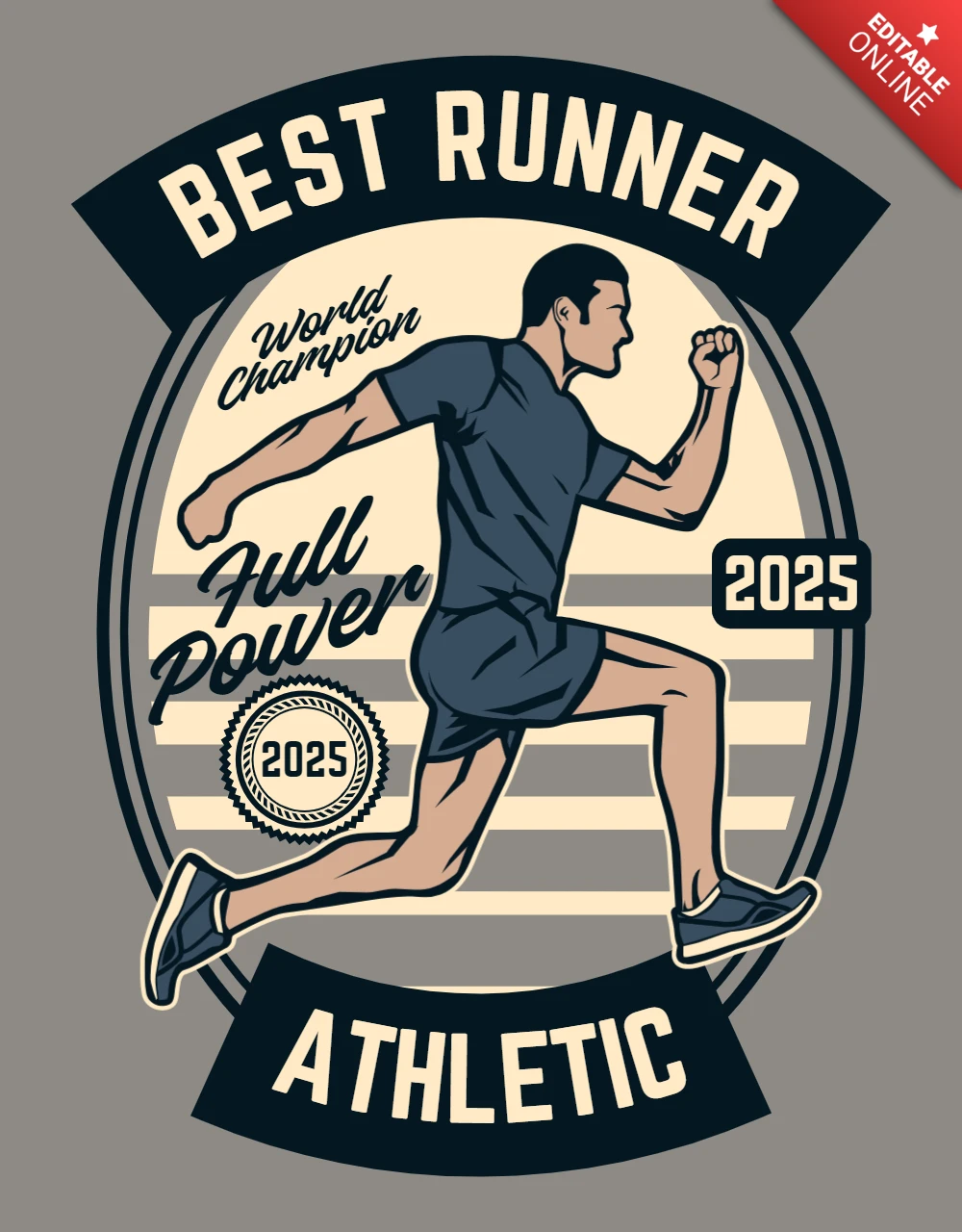 Best Runner Vintage T-Shirt Design Template