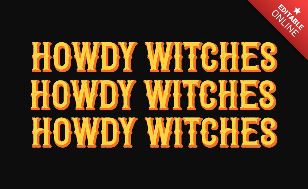 Szablon koszulki halloweenowej w stylu vintage howdy witch