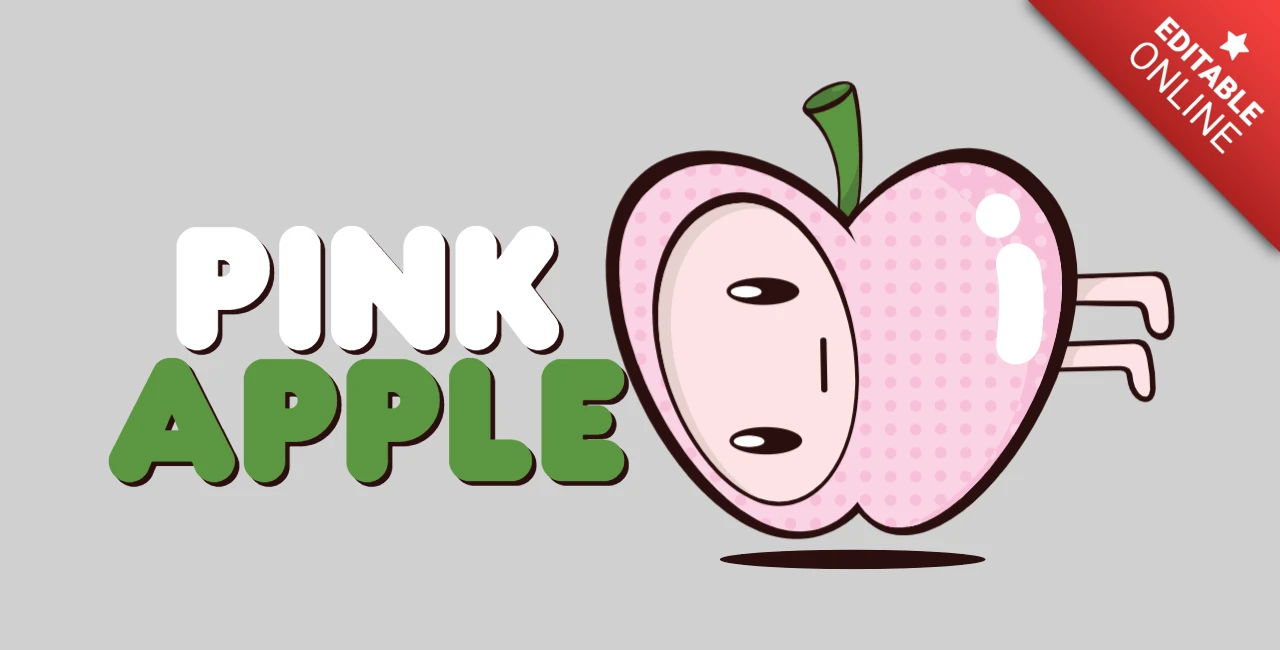 Rosa apfel charakter t-shirt design vorlage